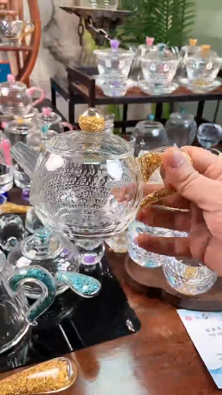 【闪购商品】玺宴新款水晶金箔西施壶+75毫升咖啡杯