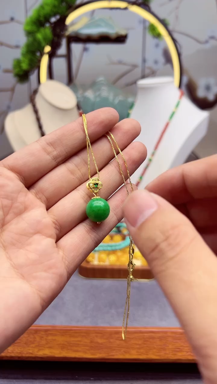 【闪购商品】翡翠颈饰14K金镶嵌d104```````