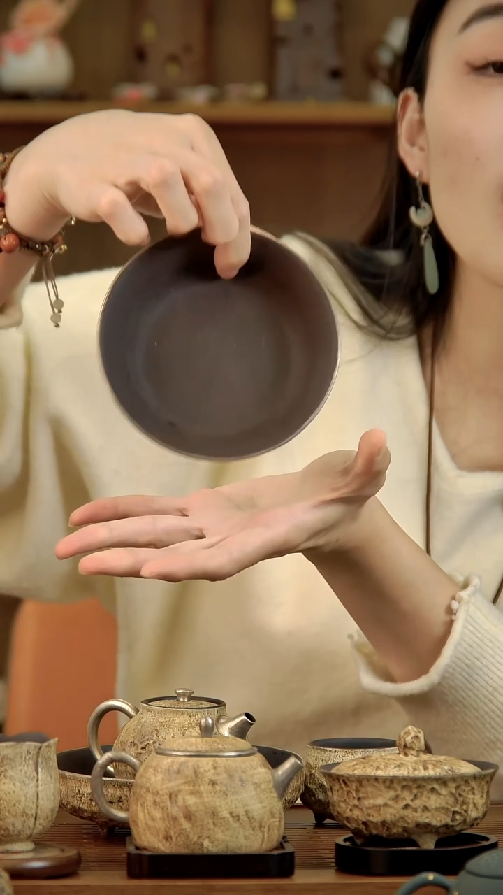  言野手作 粉引仿古万贯钱财壶承