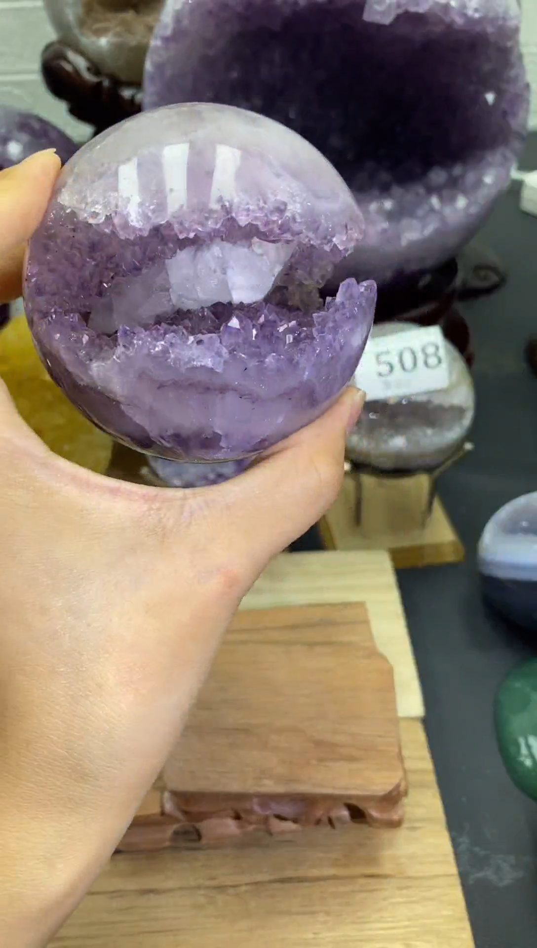 未镶嵌大型摆件（非配饰）紫晶519号开口笑