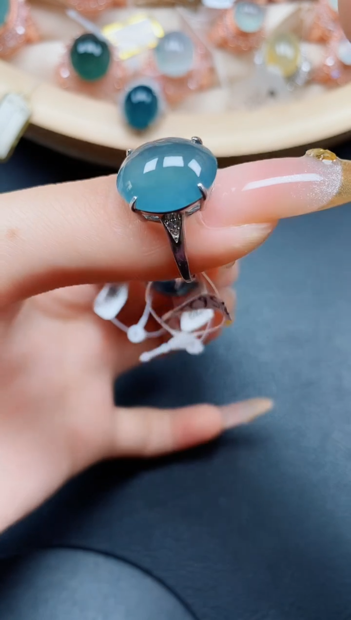 【闪购商品】翡翠戒指银S925镶嵌翡翠