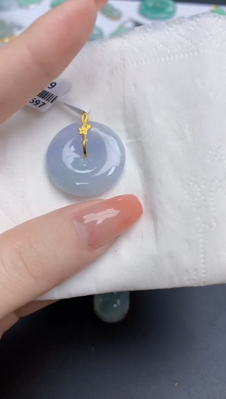 【闪购商品】翡翠颈饰18K金镶嵌天然缅甸翡翠A货