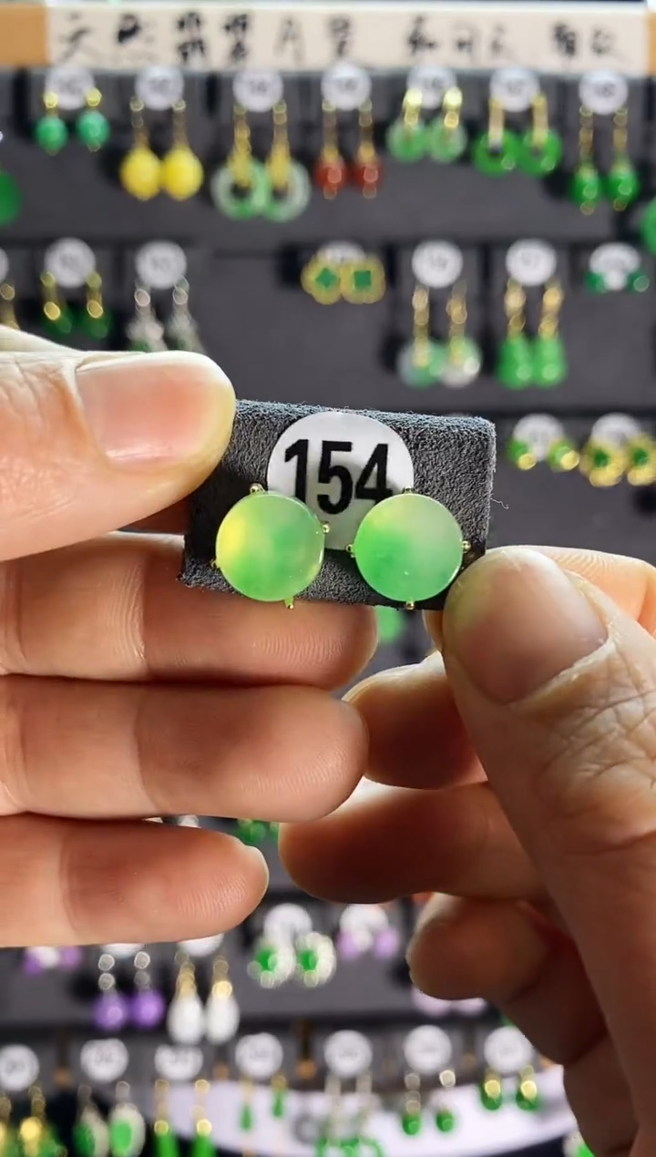 【闪购商品】翡翠耳饰银S925镶嵌154....