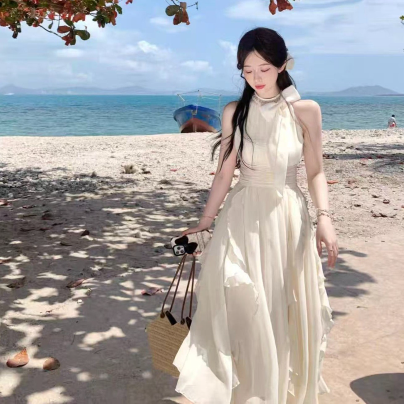 「长岛香氛」连衣裙显瘦裙子气质白色夏季初恋法式小众收腰18020