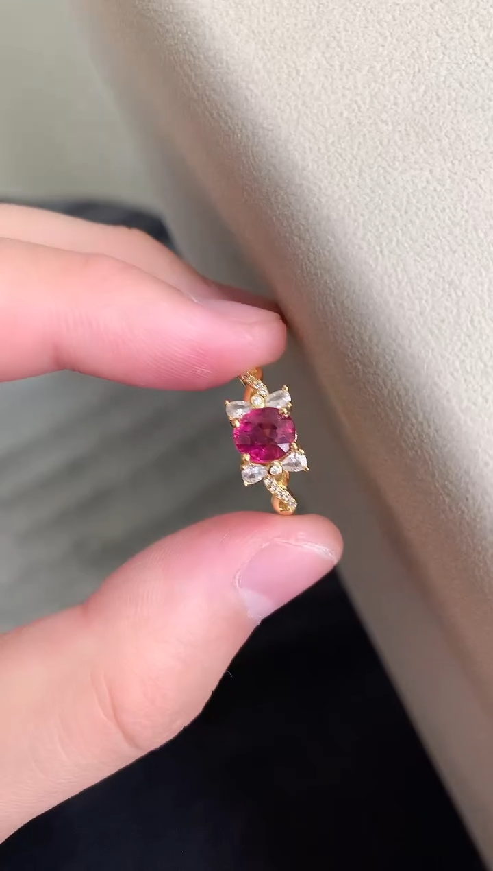 【闪购商品】碧玺戒指银S925镶嵌戒指