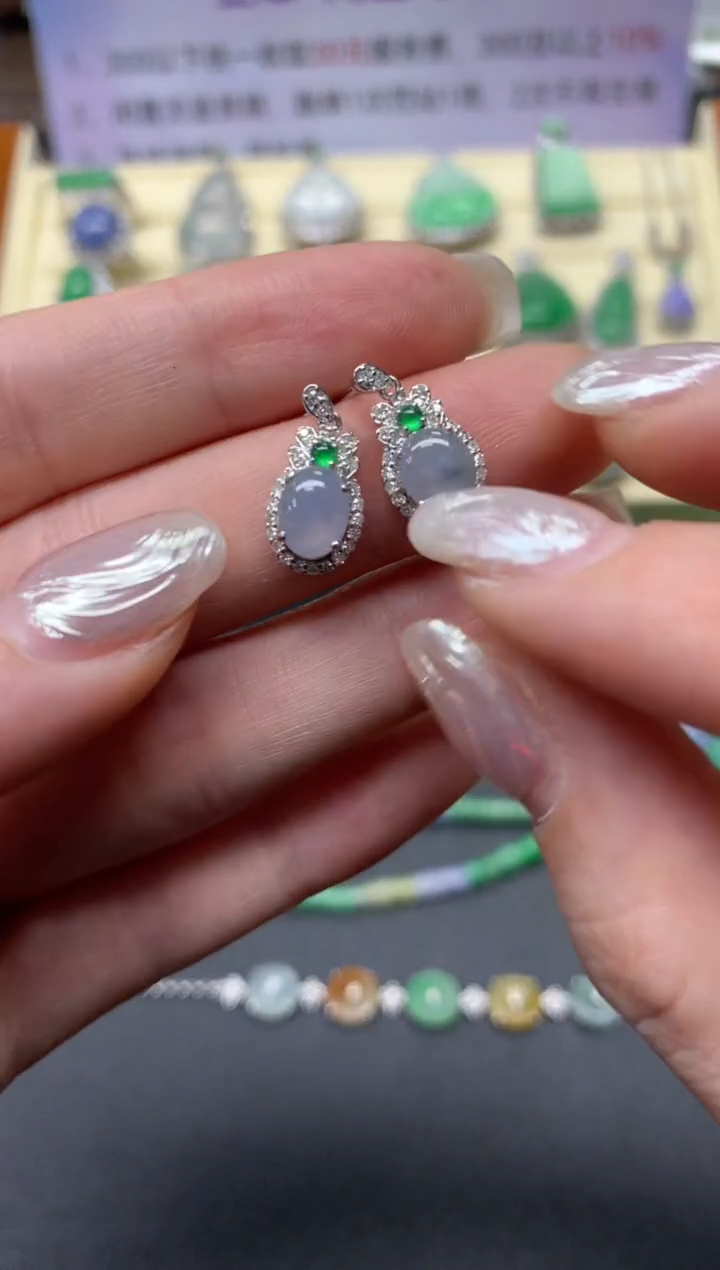 【闪购商品】翡翠耳饰18K金镶嵌耳饰|2980+298