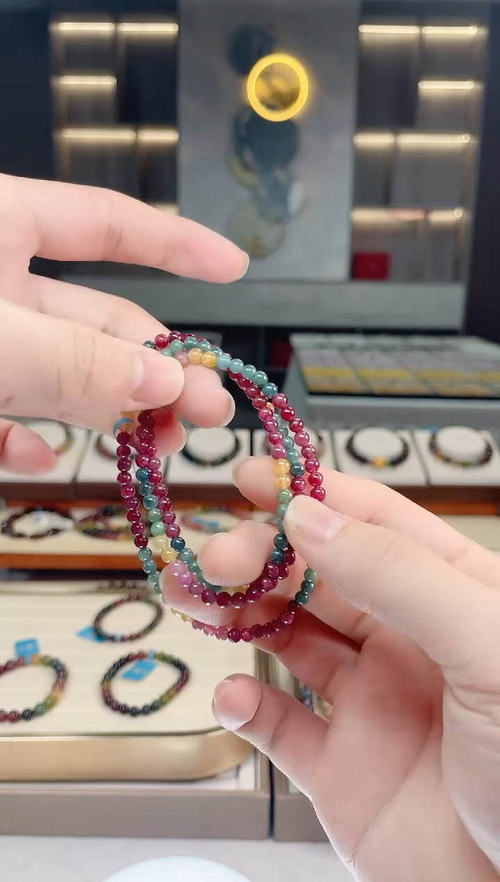 【闪购商品】碧玺三圈手串未镶嵌（多样性发一条）Y