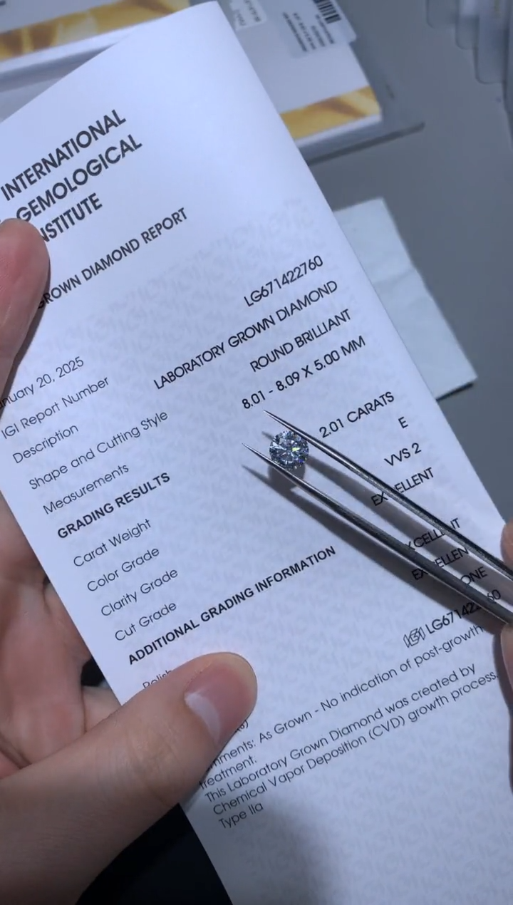 【闪购商品】实验室培育钻石裸石未镶嵌2.01E671422760