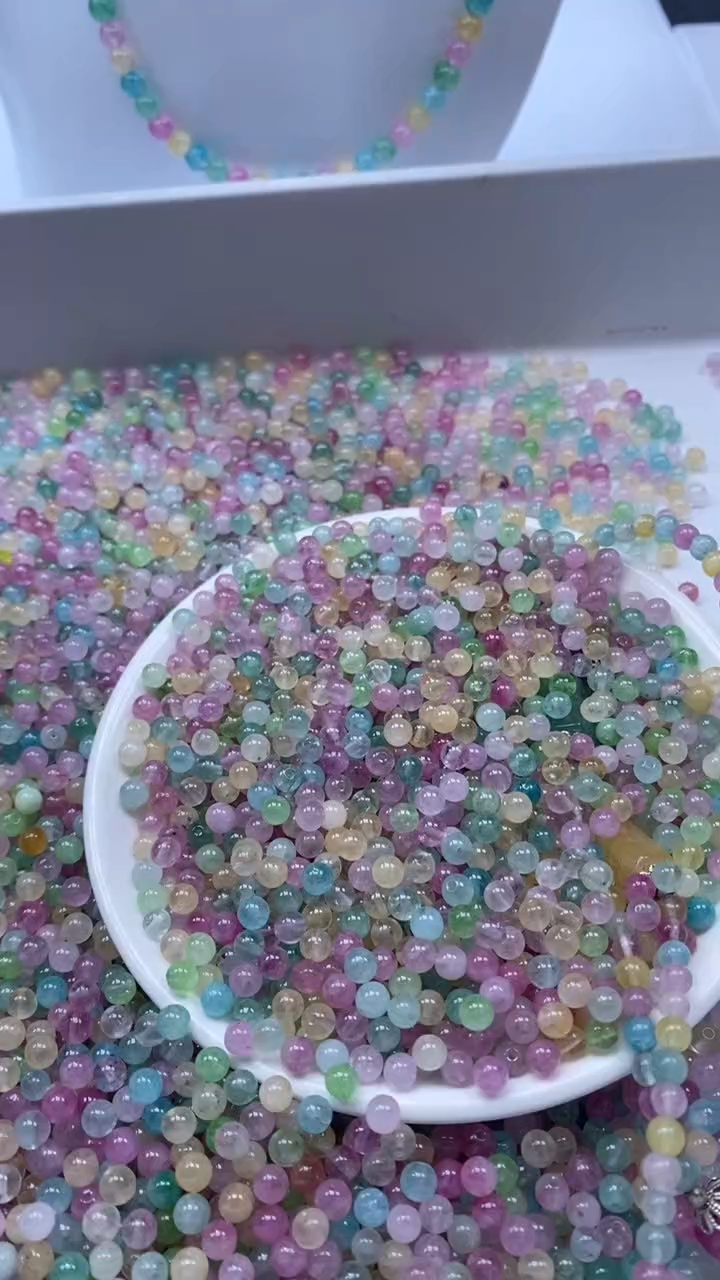 颈饰未镶嵌水晶W2525小灯泡彩虹碧玺4mm*38颗