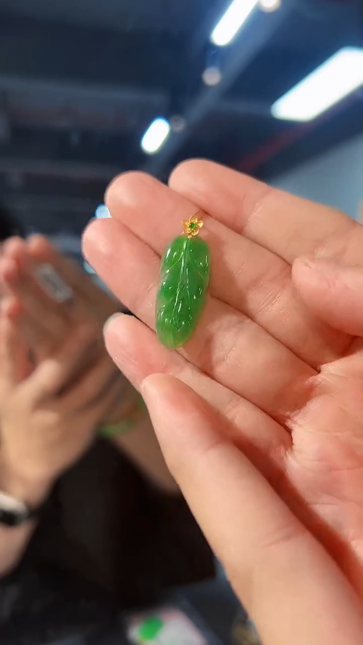 【闪购商品】翡翠颈饰18K金镶嵌缅料A货/支持复检/一件