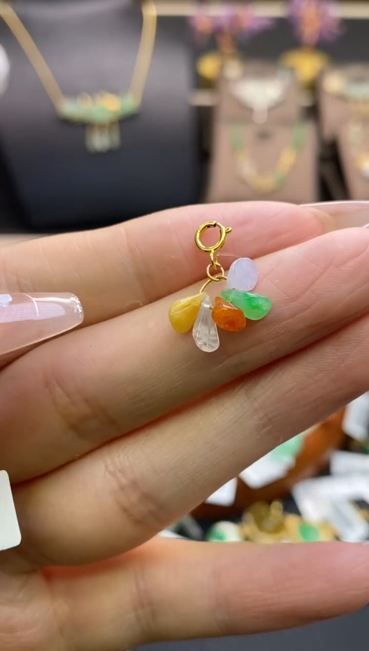 【闪购商品】翡翠颈饰18K金镶嵌净货12417