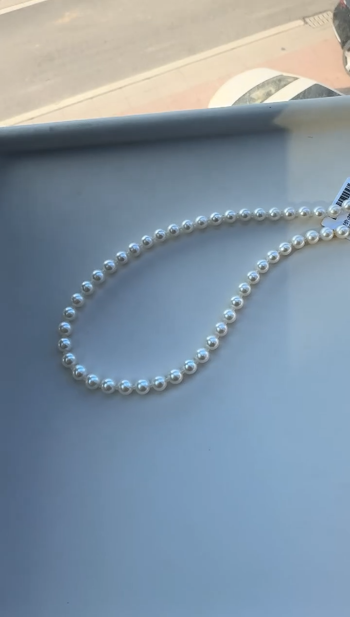 项链未镶嵌淡水珍珠淡水珍珠项链6.5-7.5mm带大证