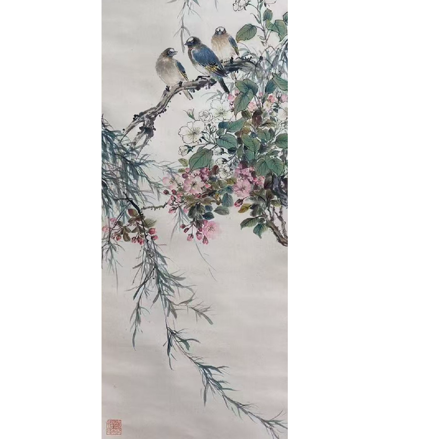 DY13629 花鸟 纸本 100*34