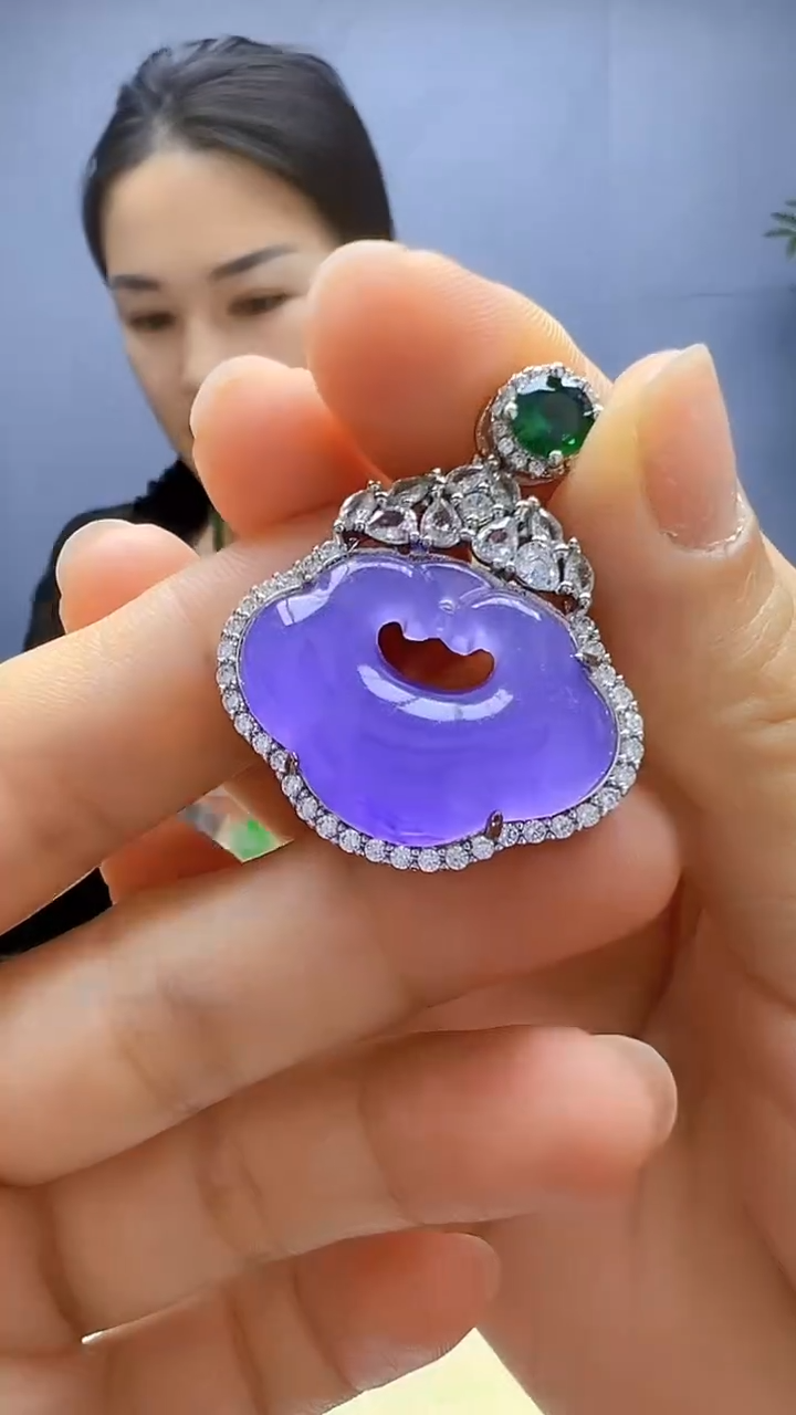 翡翠银S925镶嵌颈饰沉白diy颈饰