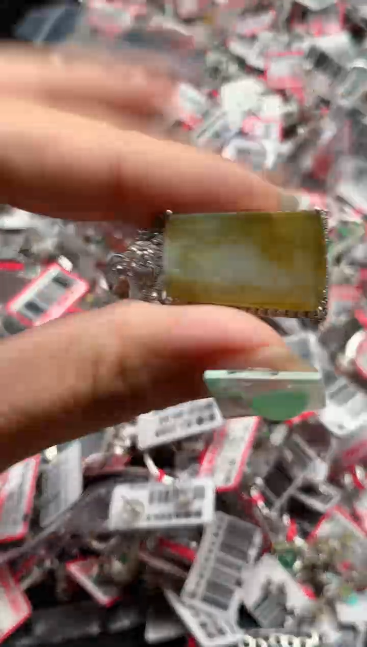 银S925镶嵌戒指翡翠天然A货缅甸翡翠