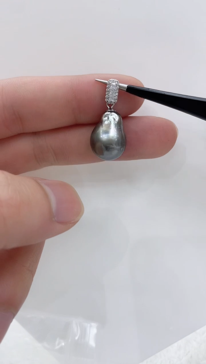 【闪购商品】海水珍珠吊坠(不含链)银S925镶嵌海水珍珠吊坠