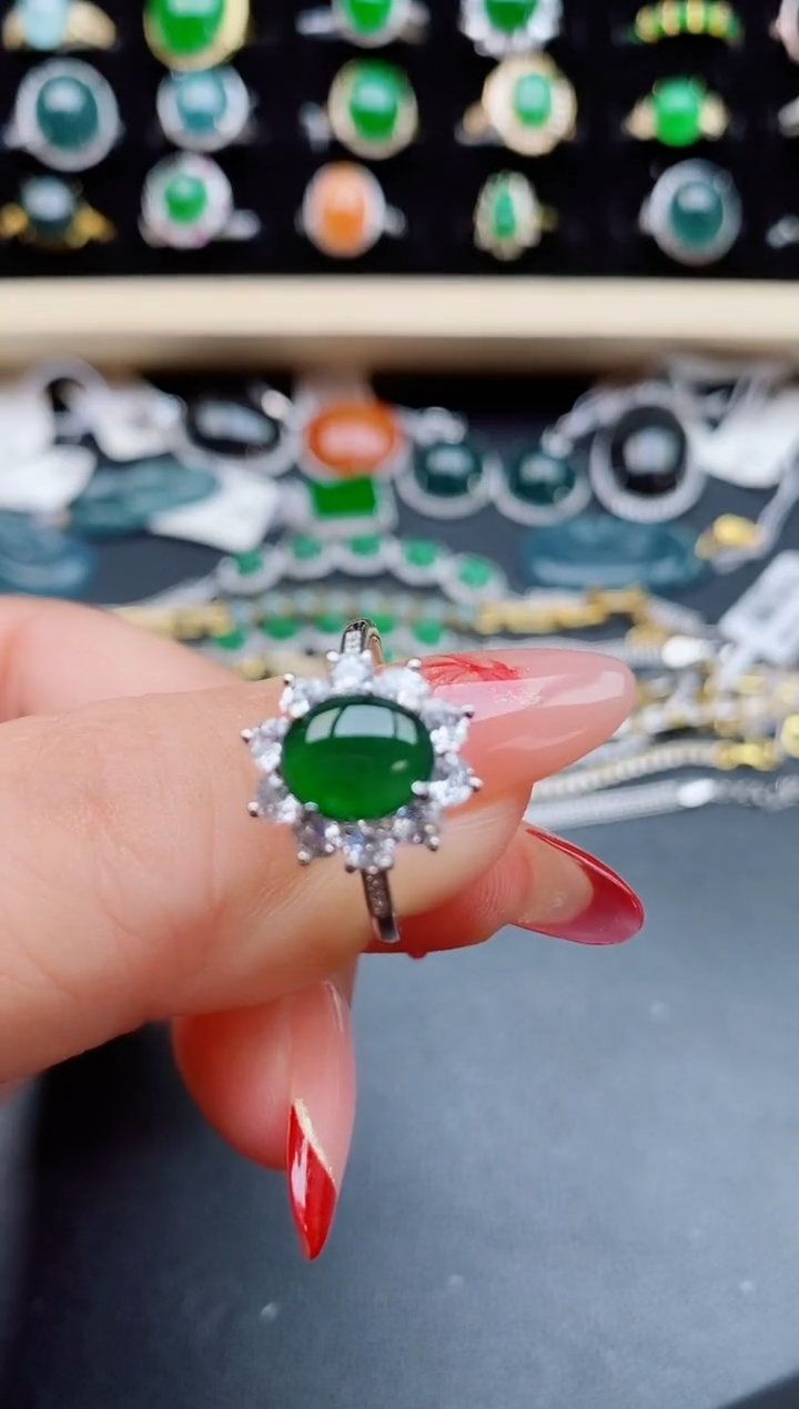 【闪购商品】翡翠戒指银S925镶嵌1321321