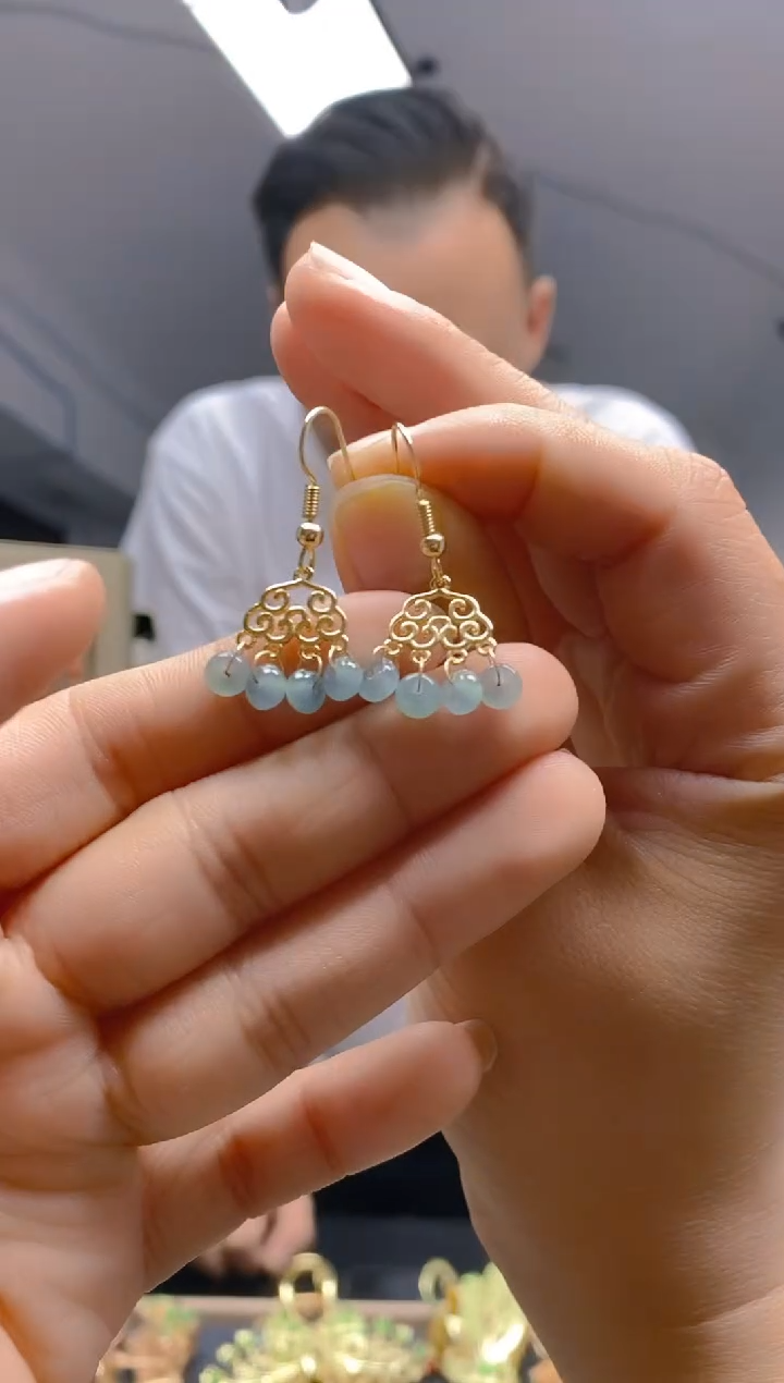 【闪购商品】翡翠耳饰合金422翡翠耳钩