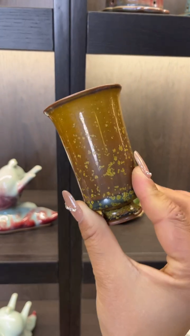 【闪购商品】瓷片金玉满堂闻香主人杯