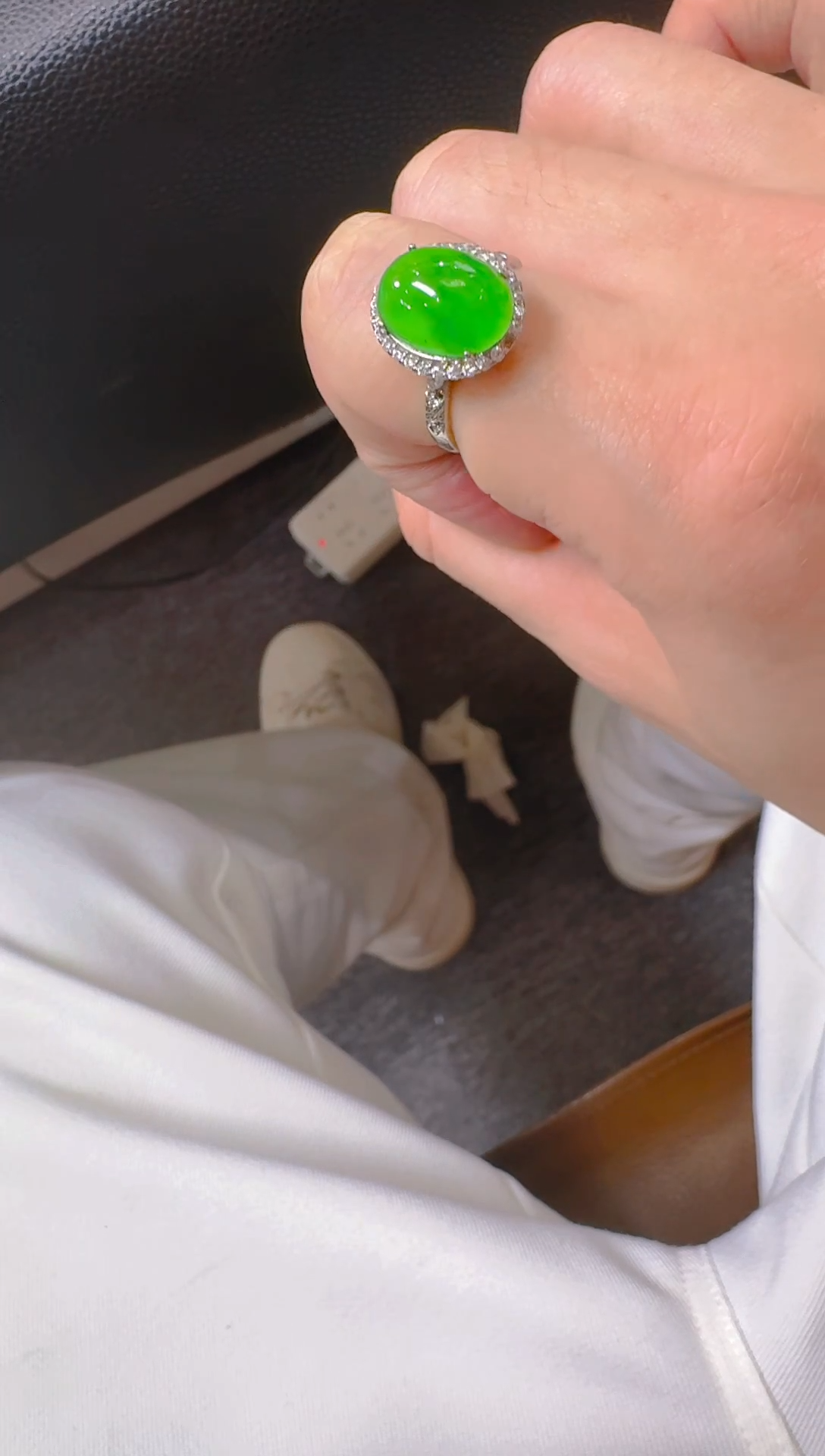 【闪购商品】翡翠戒指银S925镶嵌天然A货翡翠