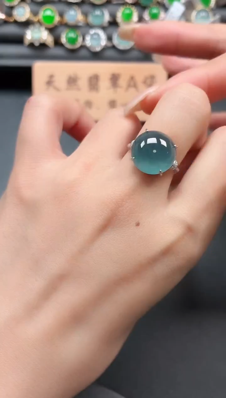 银S925镶嵌戒指翡翠01