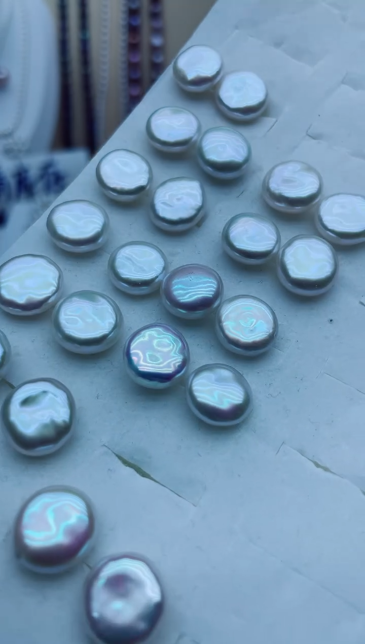 银S925镶嵌淡水珍珠耳饰耳钉多样性发其一