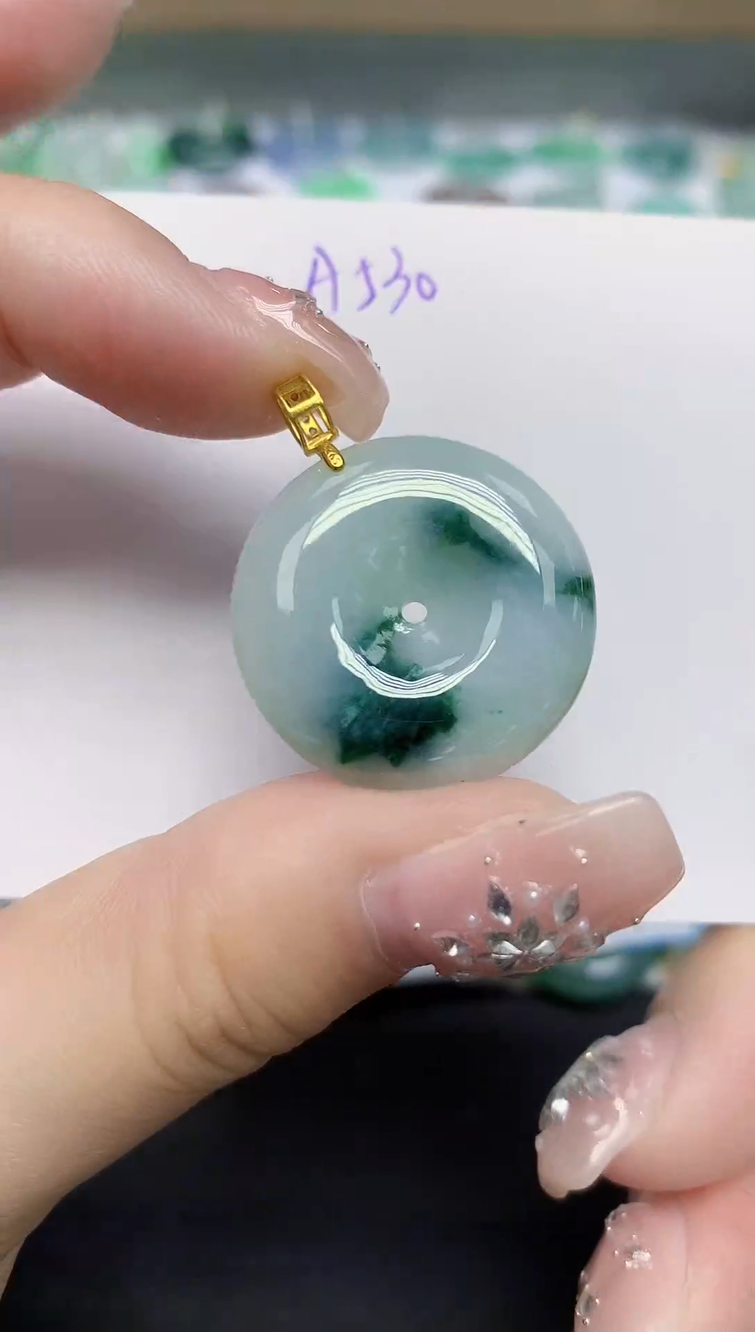 颈饰未镶嵌翡翠天然缅甸翡翠A货翡翠百元以上9元证书费自理