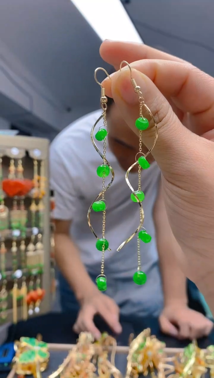 【闪购商品】翡翠耳饰合金571翡翠耳钩