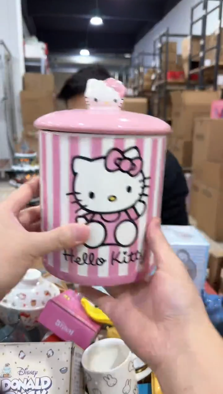 瓷片陶瓷条纹kt储物罐