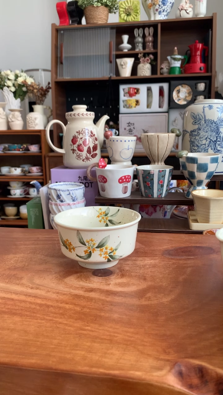 瓷金桂花4.5寸饭碗
