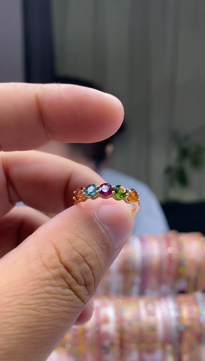 【闪购商品】碧玺戒指银S925镶嵌34354354345