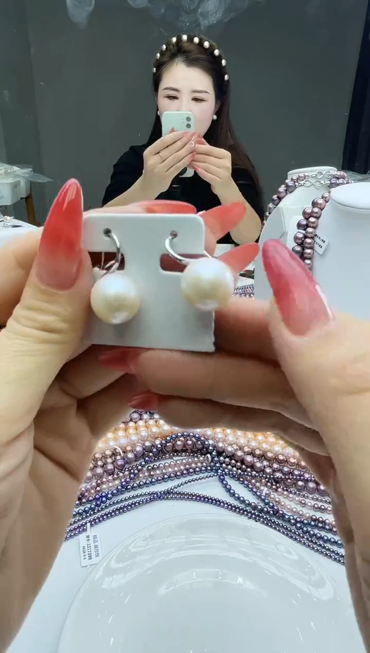 未镶嵌耳坠淡水珍珠白色系耳坠