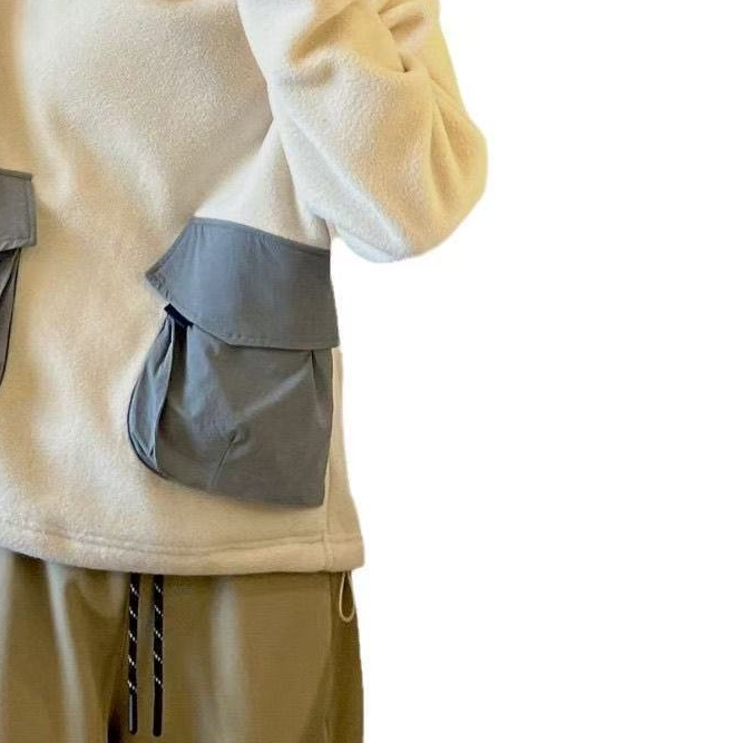 【主播推荐】女士素家拼接口袋卫衣996