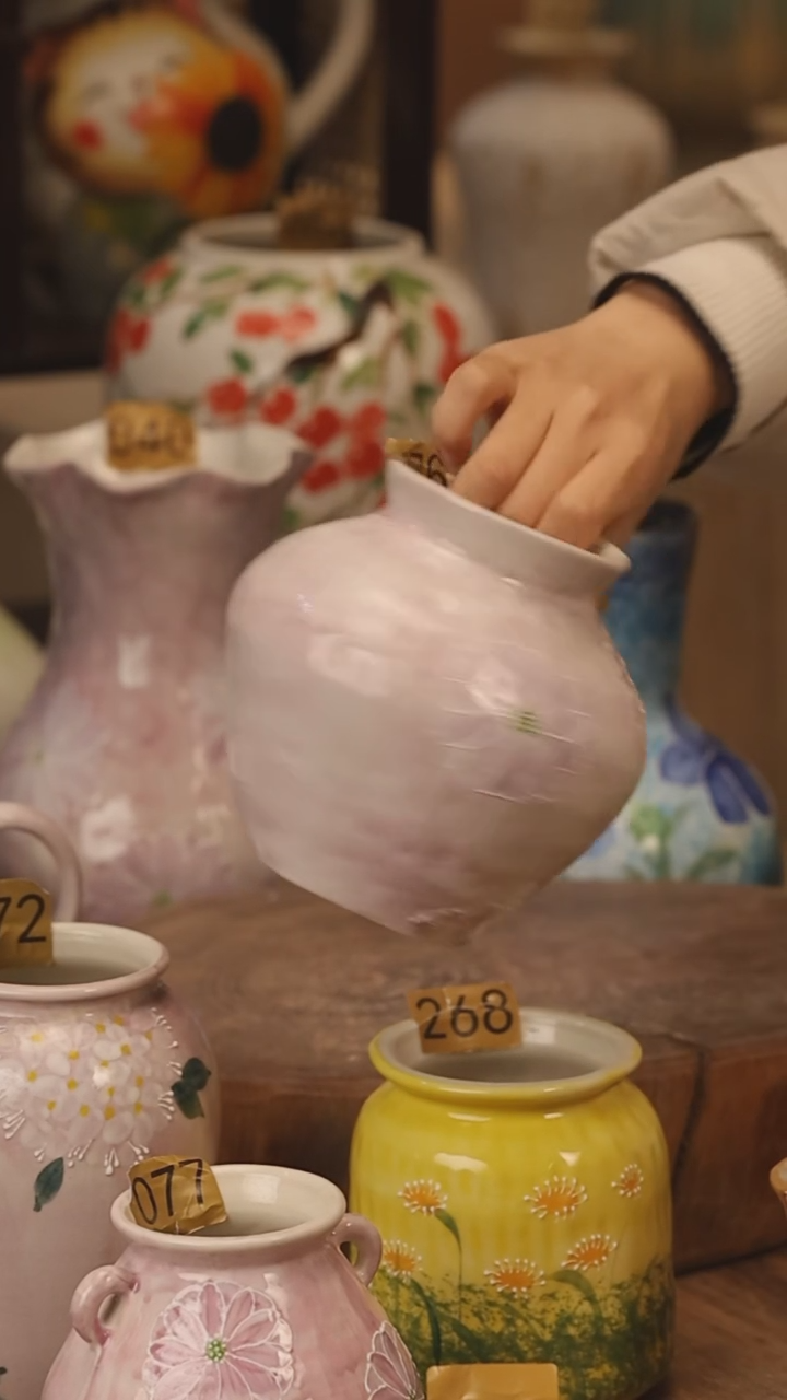 陶瓷景德镇设计师手作花器摆件侘寂风@M076@