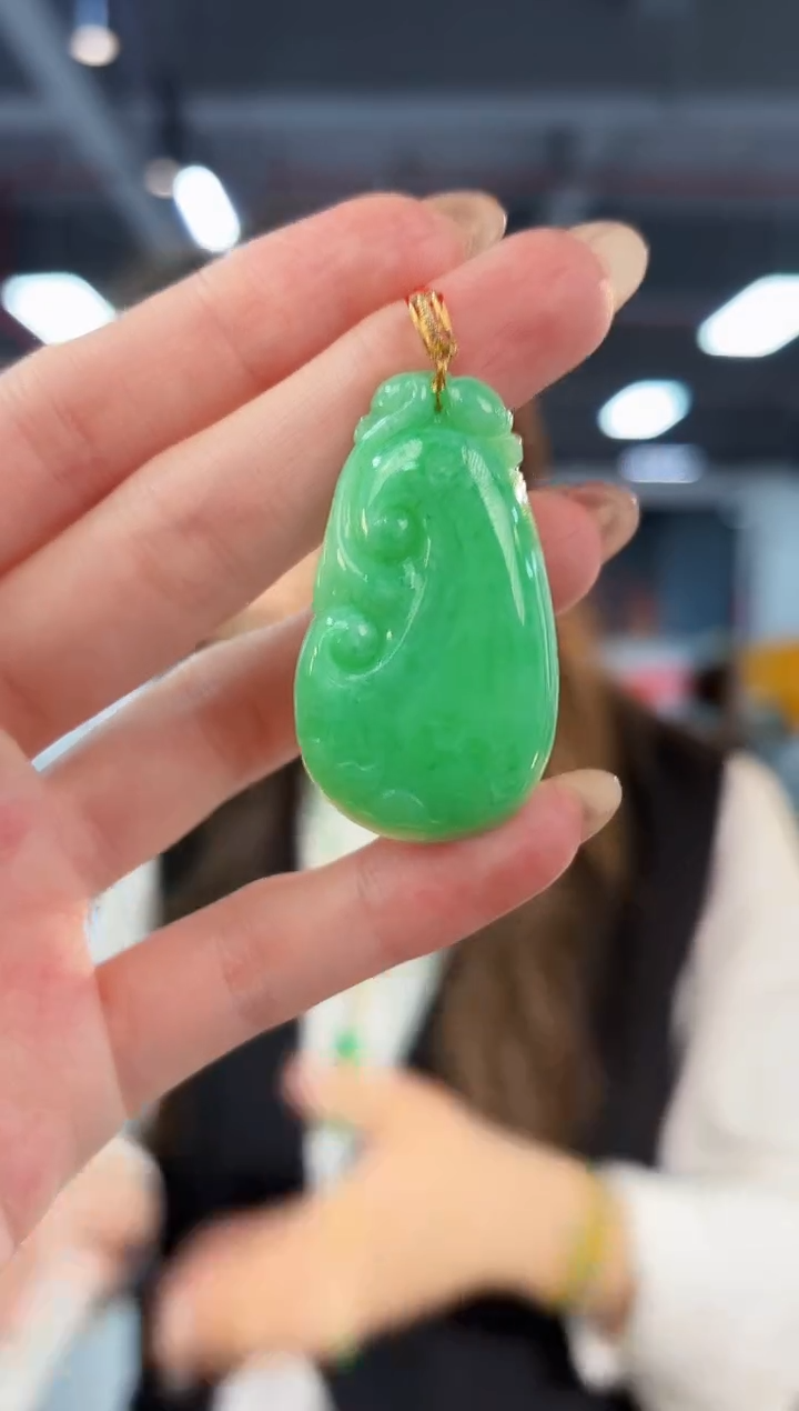 【闪购商品】翡翠颈饰18K金镶嵌缅料A货/支持复检/一件