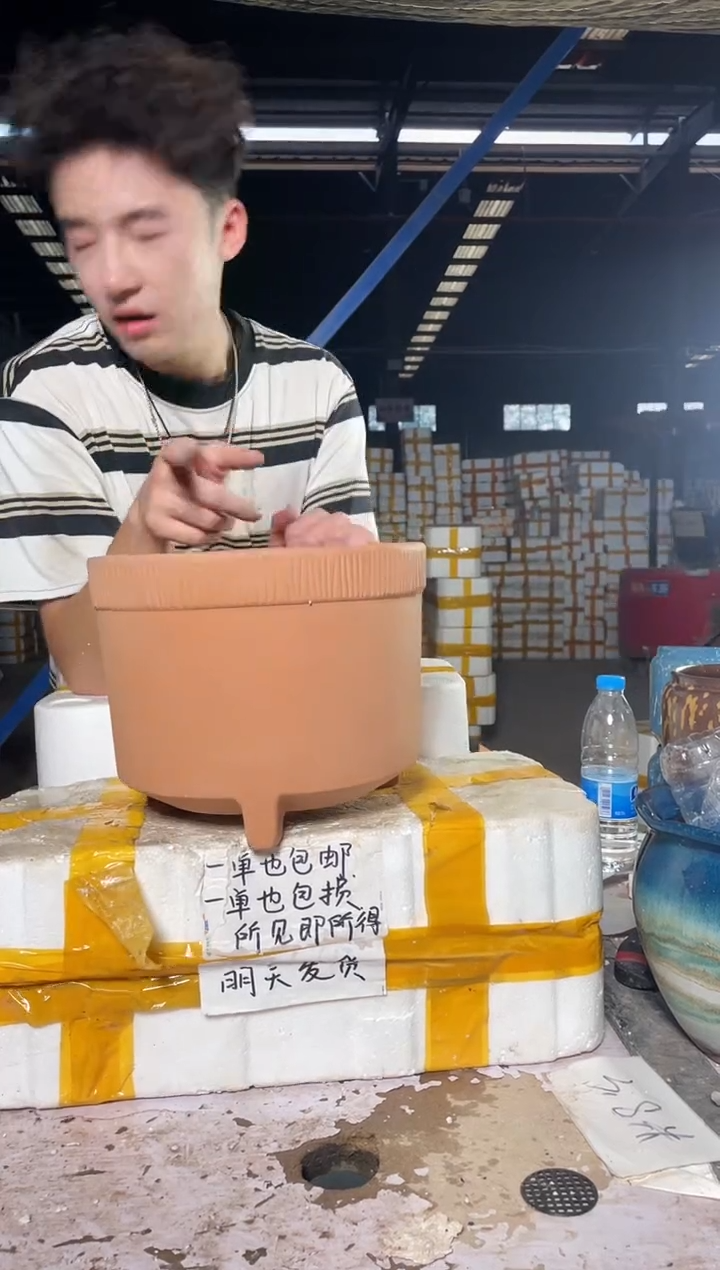 紫砂花盆宜兴紫砂粗陶花盆花盆25/20
