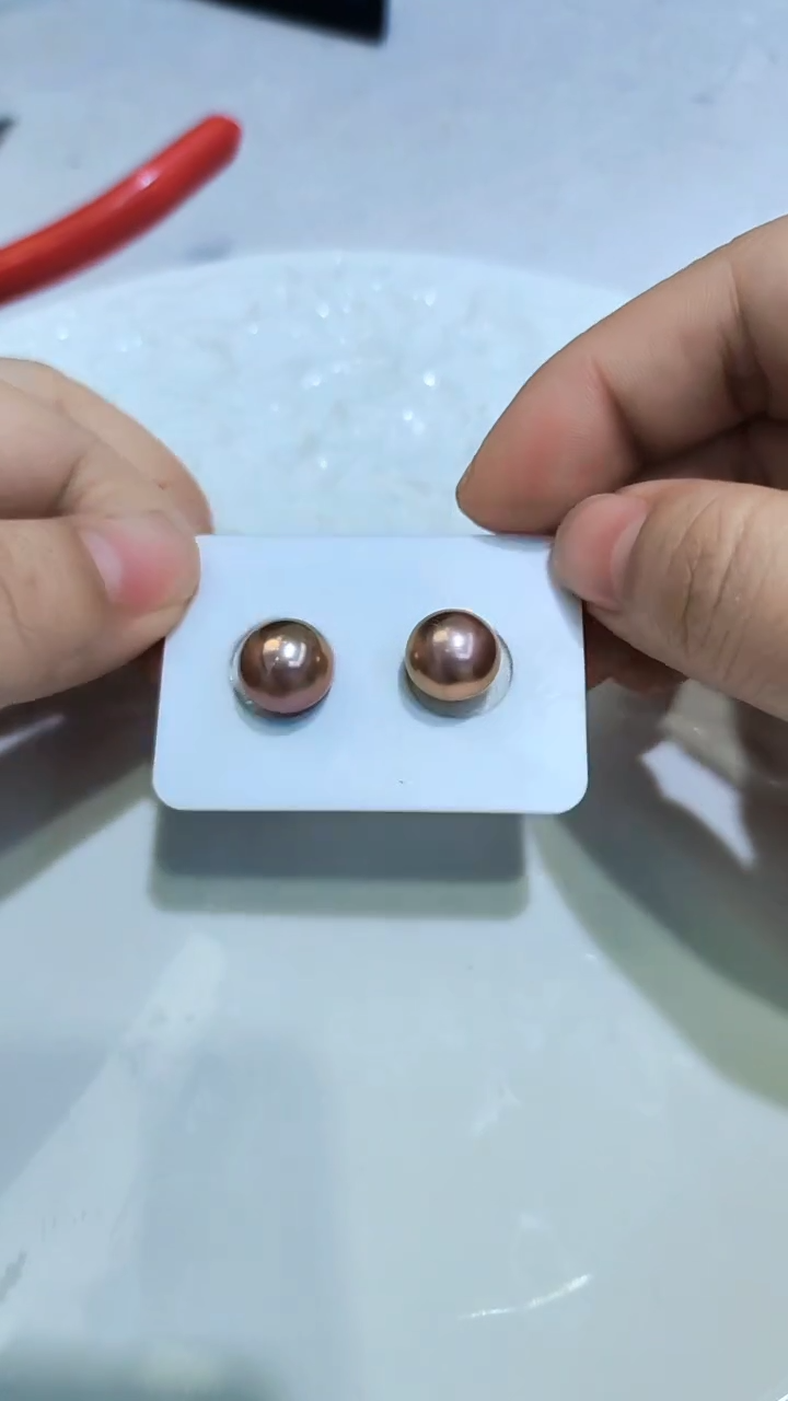 银S925镶嵌耳饰淡水珍珠高**水爱迪生耳环（定制）