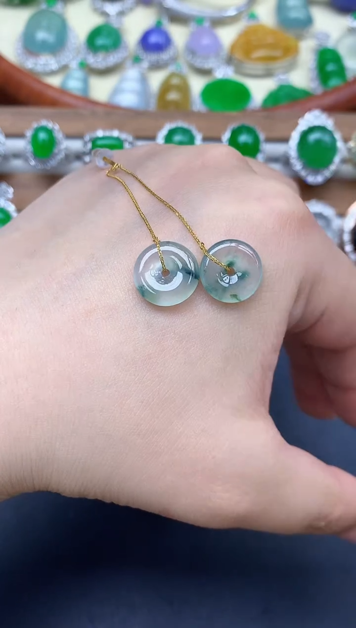 18K金镶嵌翡翠耳饰115-中国好珍宝