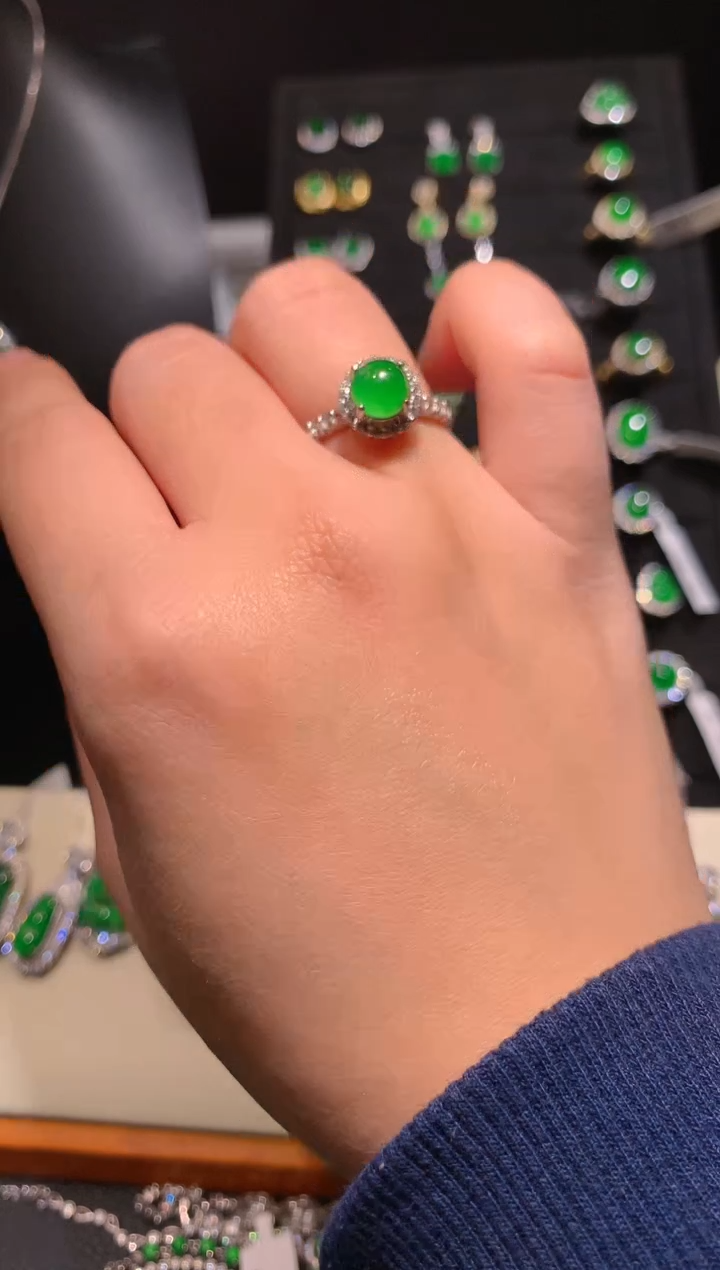 【闪购商品】翡翠戒指银S925镶嵌戒指