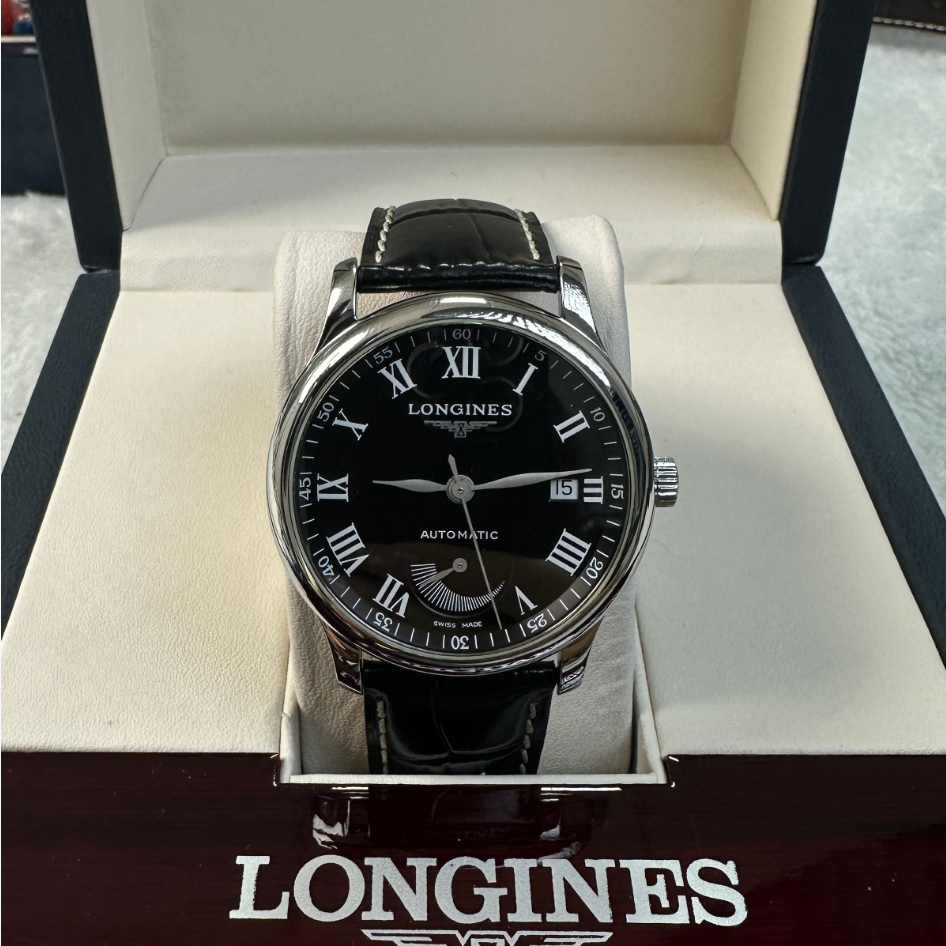 99新 Longines/浪琴 L2.708.4.51.7名匠708黑大嘴表径38.5后配扣