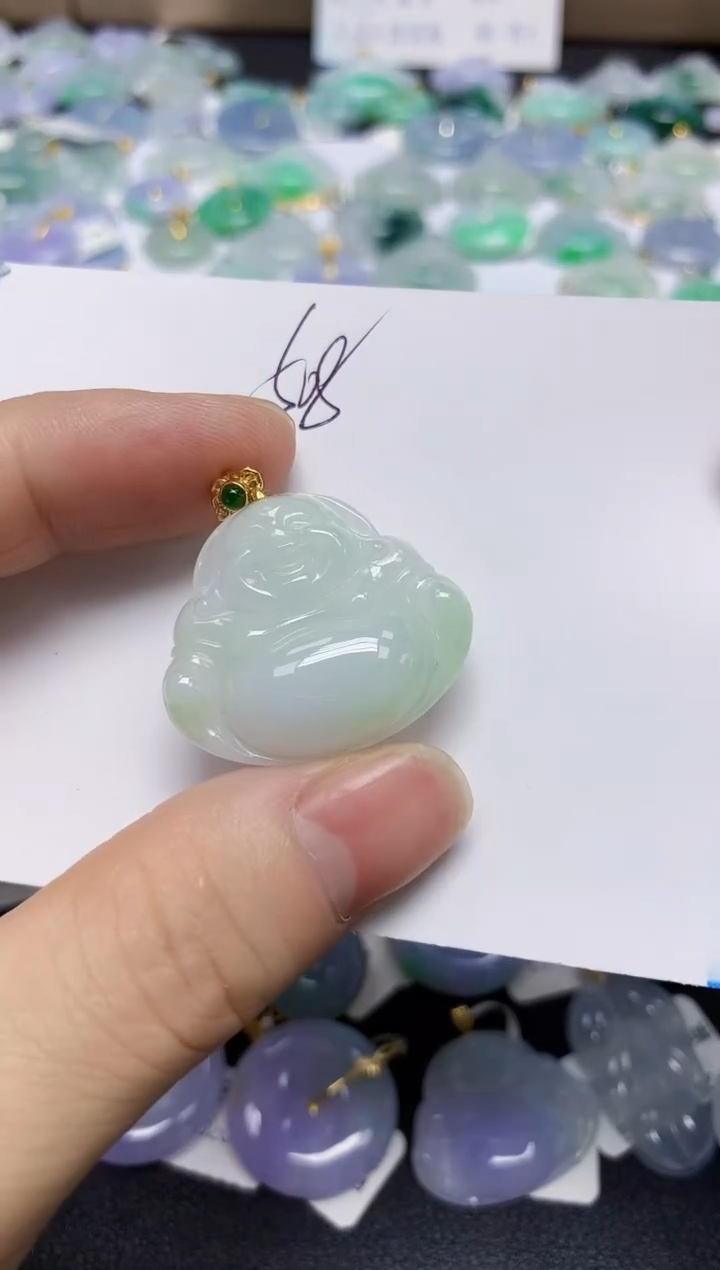 颈饰未镶嵌翡翠天然缅甸翡翠A货翡翠百元以上9元证书费自理