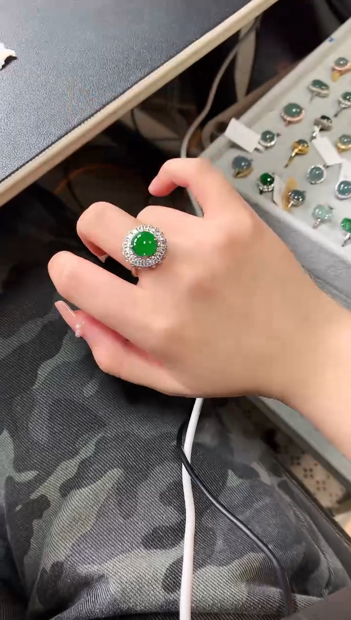【闪购商品】翡翠戒指银S925镶嵌5214124