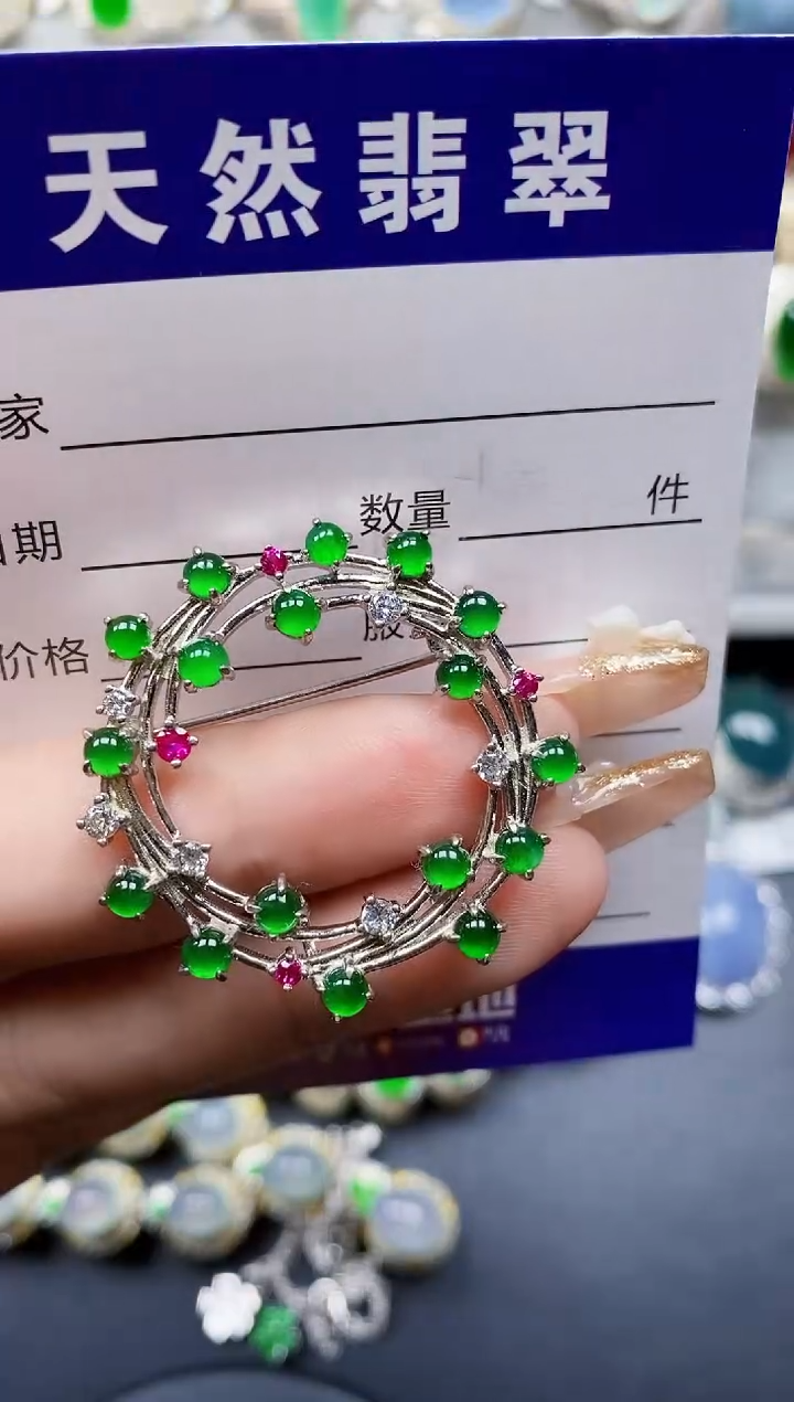 翡翠银S925镶嵌颈饰75