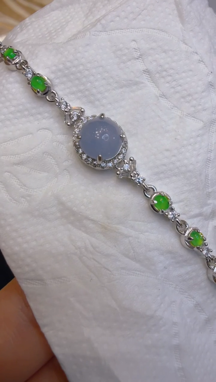 银S925镶嵌手链翡翠多样性团购发一件