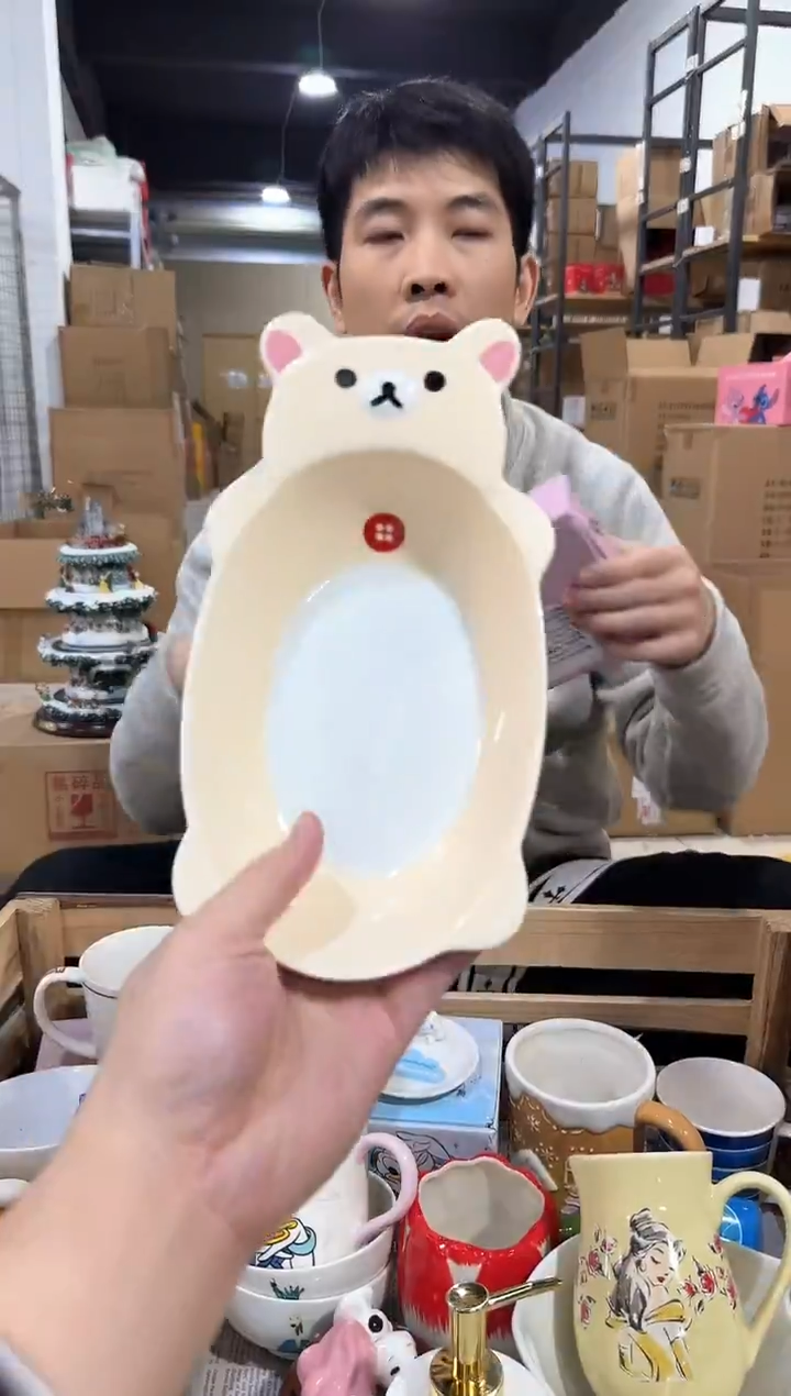 瓷片原盒熊妹大肚碗