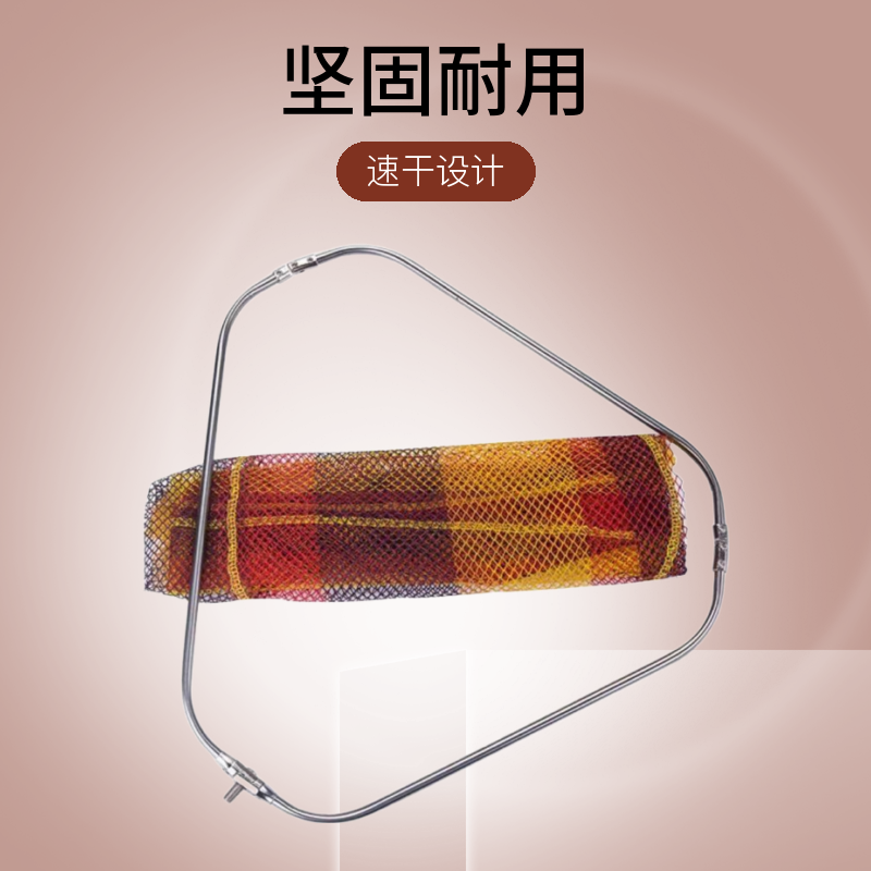 悦嘉渔具优选 大物折叠抄网头三角型 不锈钢网圈 加厚 加宽不带杆