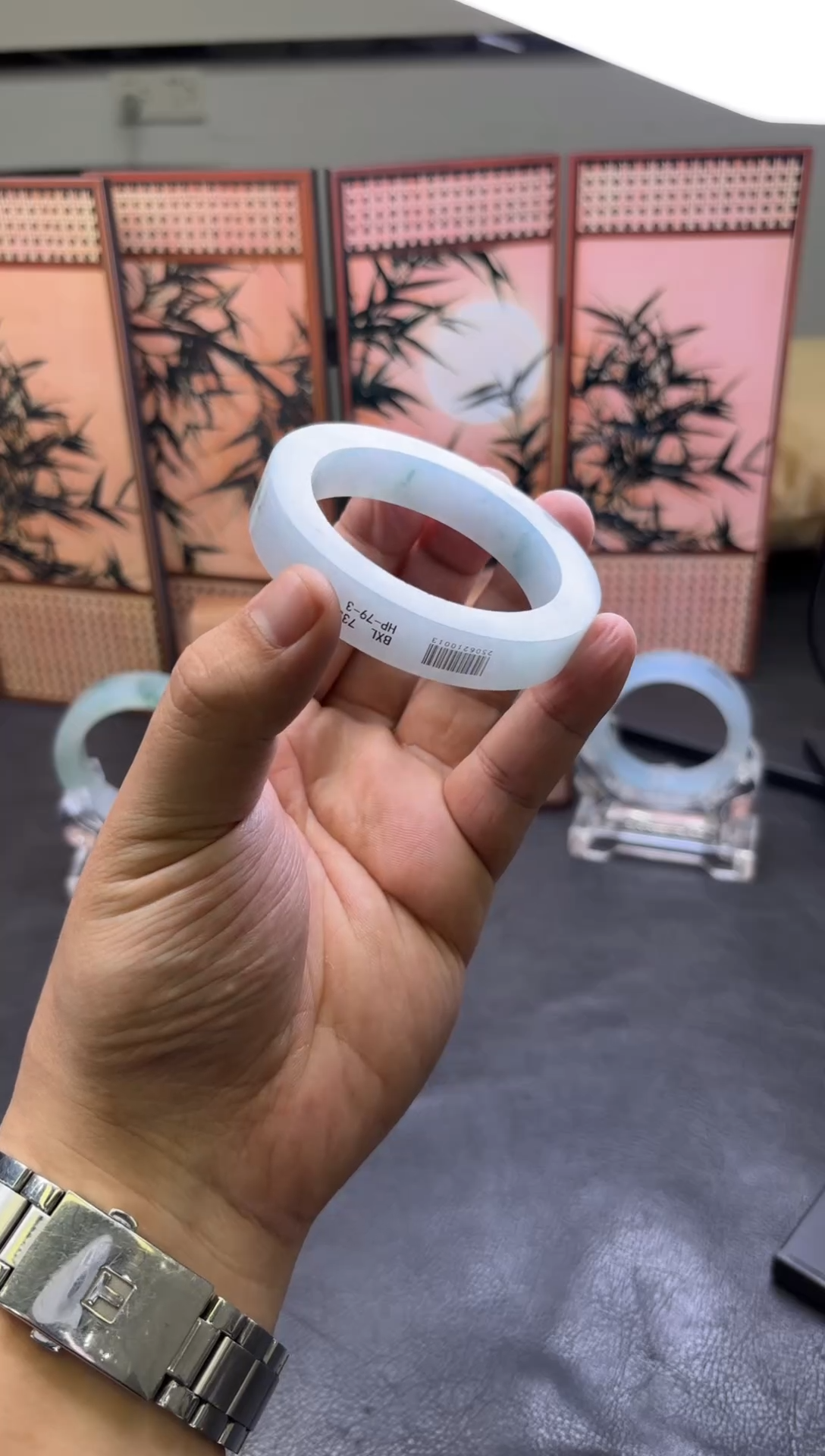 未镶嵌手镯定制翡翠竺*妈手镯定制