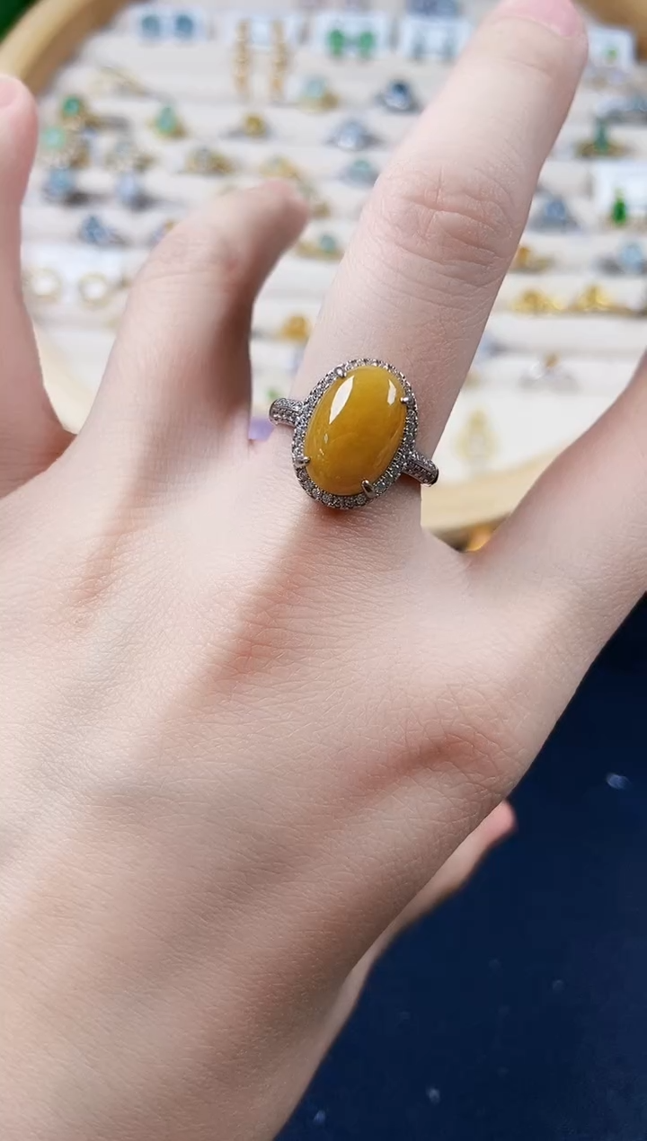 【闪购商品】翡翠戒指银S925镶嵌56646