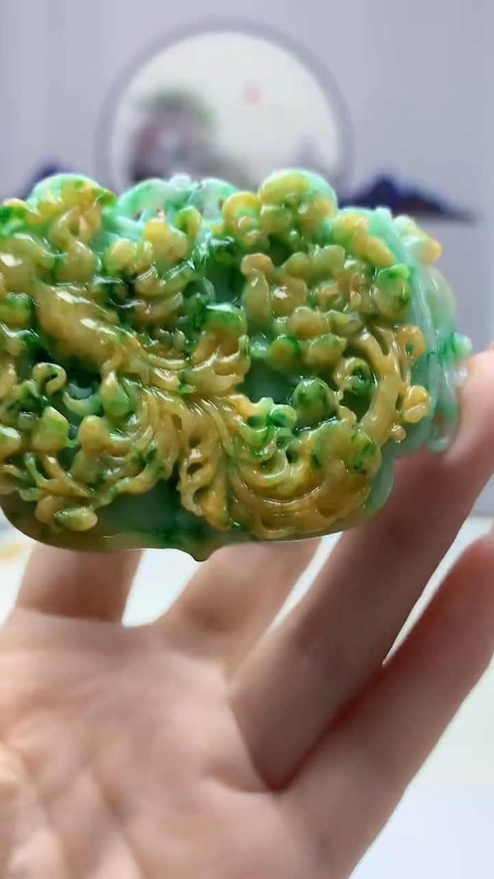 【闪购商品】定制翡翠未镶嵌4829DD-毛货挂件491