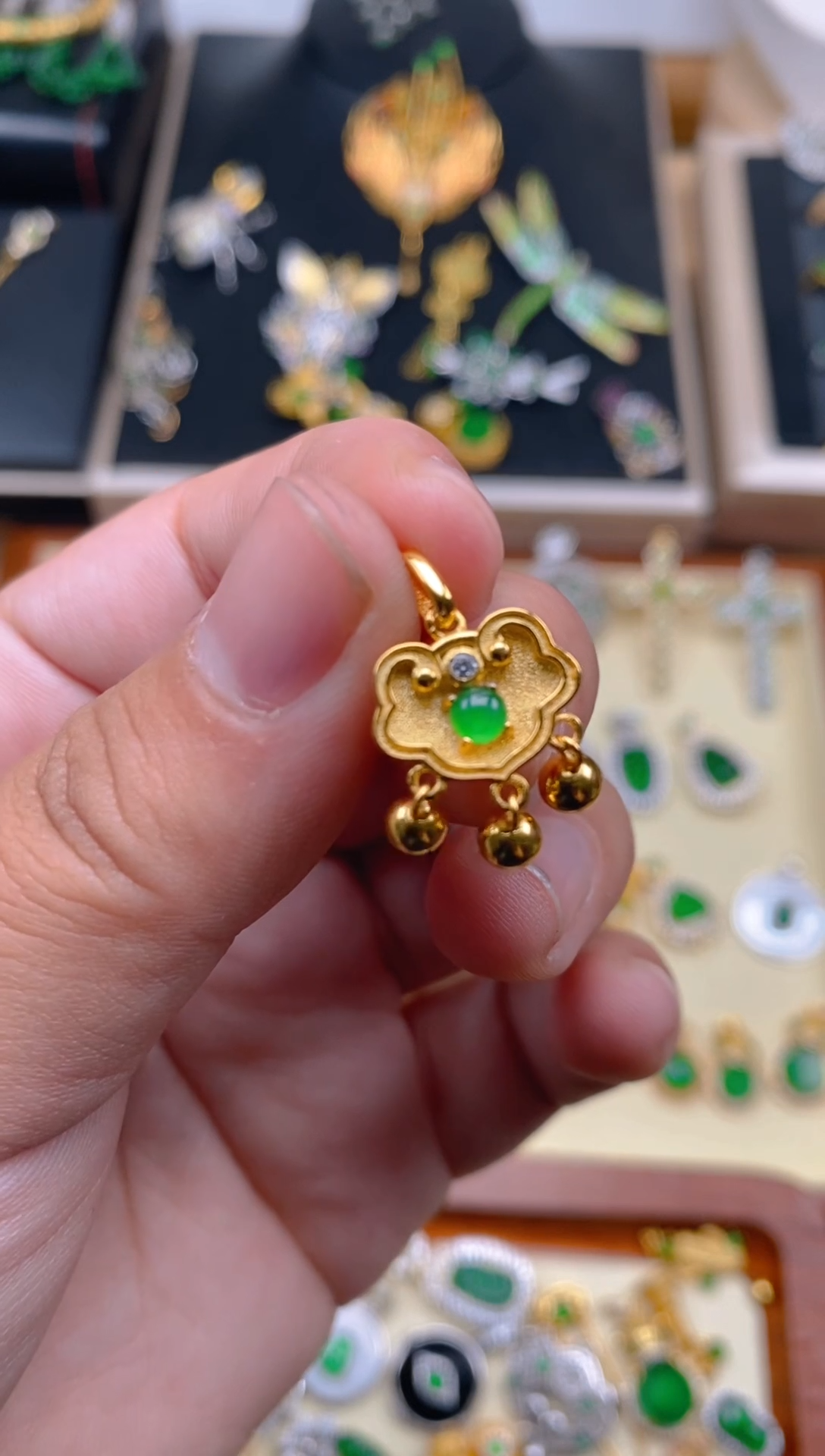 【闪购商品】翡翠吊坠(不含链)银S925镶嵌如意